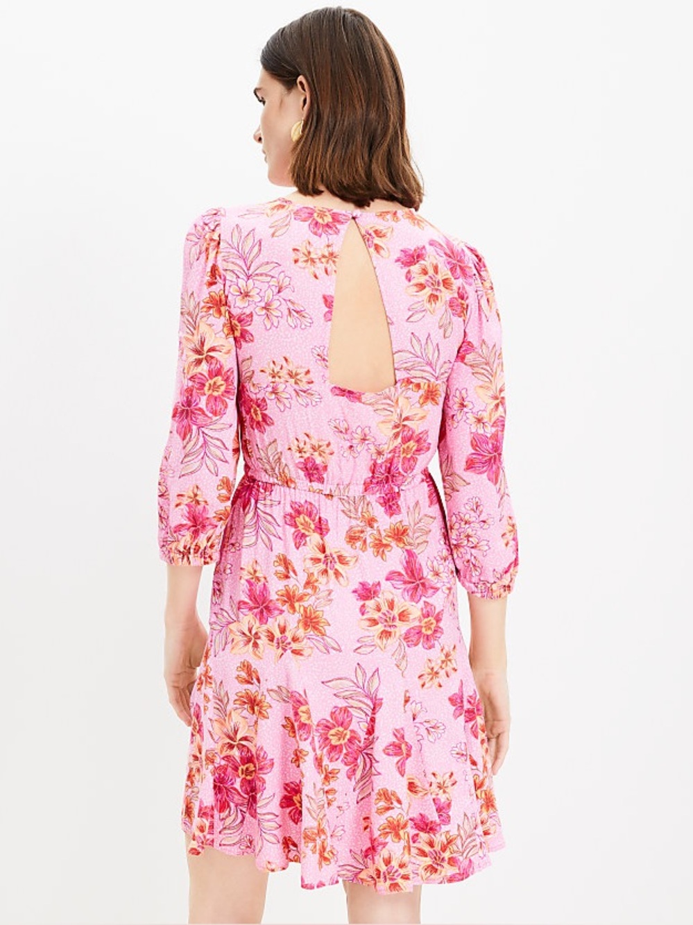 LOFT Pink Floral Tie-Waist Swim Coverup Dress size small P - Picture 3 of 8